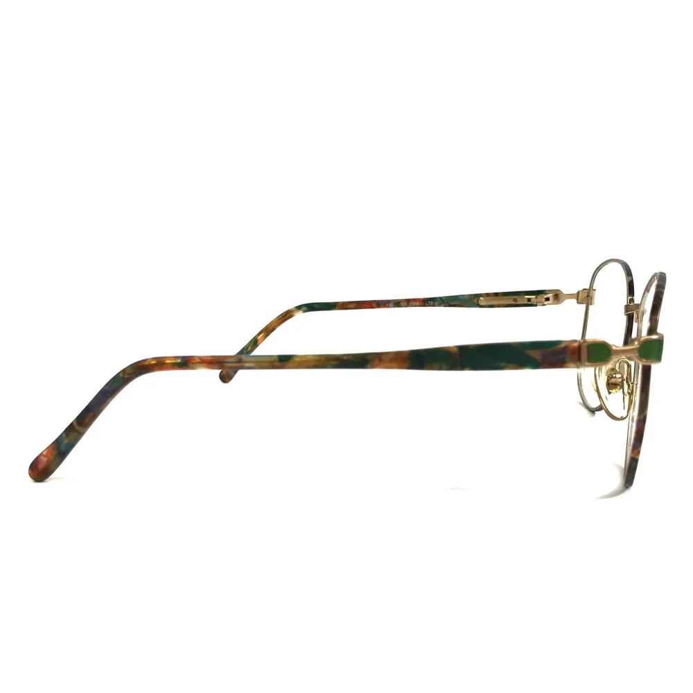 Vintage Gucci Eyeglasses Frames GG2366 LT8 Brown Green Gold Horsebit 53-16-130
